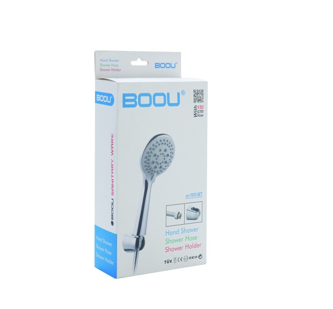 Душевой гарнитур на держателе BOOU F074SET Хром