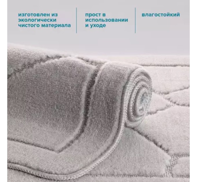 Коврик для ванной Комплект Серый РМС КК-02ТС-100х60/50х60