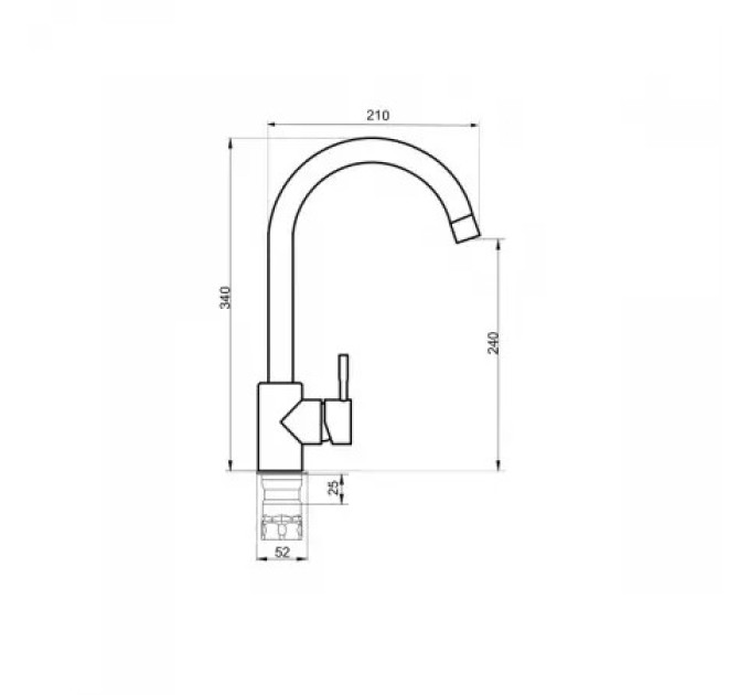 Смеситель для кухни РМС SUS124BL-017F Черный