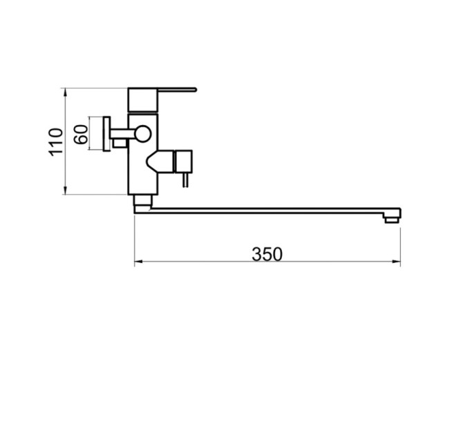 Смеситель для ванны с душем РМС SUS124BL-006EP Черный